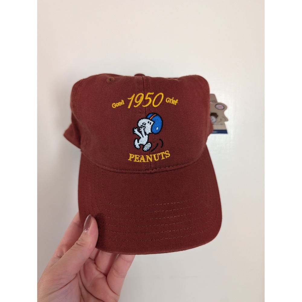 Miniso Peanuts Snoopy Good Grief 1950 Baseball Cap Adult Burgundy Red Hat NWT